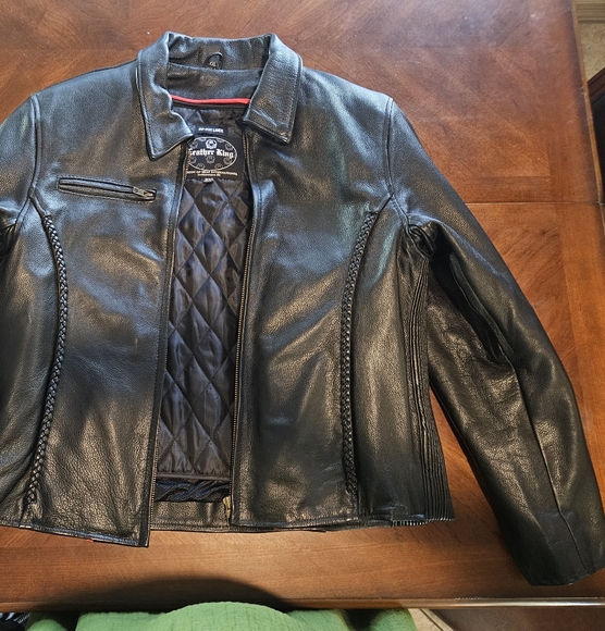 Leather King Black Quilted Leather Jacket - Picture 4 of 6